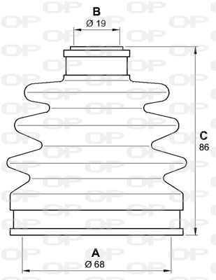 OPEN PARTS gofruotoji membrana, kardaninis velenas SJK7174.00